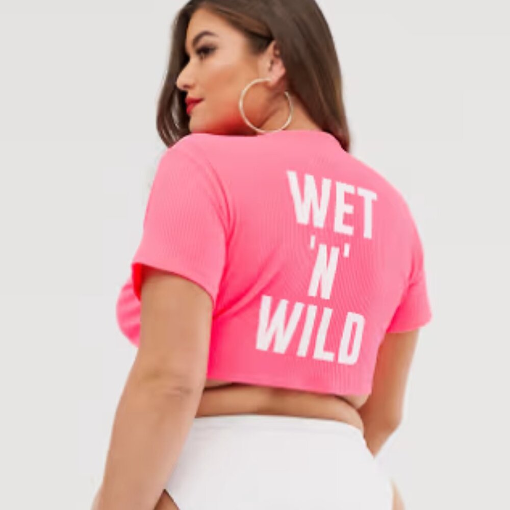 ASOS Curve 'wet n wild' Crop Top